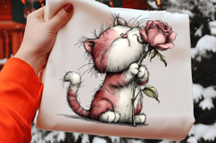 Whimsical Valentine Day Cat Clipart Product Image 2