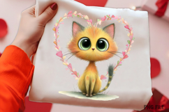 Whimsical Valentine Day Cat Clipart Product Image 2