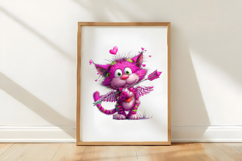 Whimsical Valentine Day Cat Clipart Product Image 3