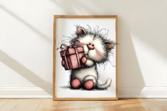 Whimsical Valentine Day Cat Clipart Product Image 3