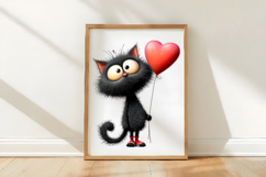Whimsical Valentine Day Cat Clipart Product Image 3
