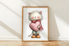 Whimsical Valentine Day Cat Clipart Product Image 3