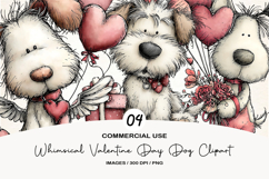 Whimsical Valentine Day Dog Clipart Product Image 1