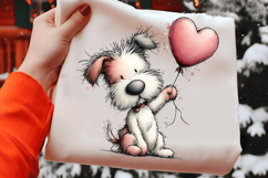 Whimsical Valentine Day Dog Clipart Product Image 2