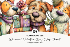 Whimsical Valentine Day Dogs Clipart Product Image 1