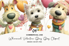 Whimsical Valentine Day Dogs Clipart Product Image 1