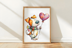 Whimsical Valentine Day Dogs Clipart Product Image 3
