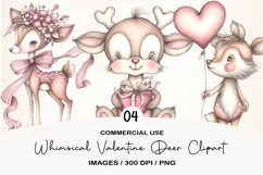 Whimsical Valentine Deer Clipart Product Image 1