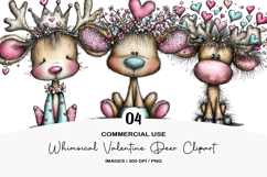 Whimsical Valentine Deer Clipart Product Image 1