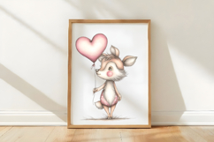 Whimsical Valentine Deer Clipart Product Image 3