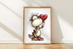 Whimsical Valentine Dino Clipart Product Image 3
