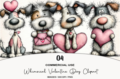 Whimsical Valentine Dog Clipart Product Image 1