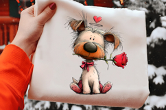 Whimsical Valentine Dog Clipart Product Image 2