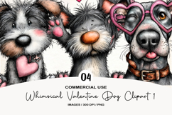 Whimsical Valentine Dog Clipart Product Image 1