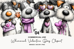 Whimsical Valentine Dog Clipart Product Image 1