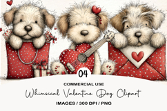 Whimsical Valentine Dog Clipart Product Image 1