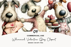 Whimsical Valentine Dog Clipart Product Image 1