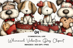 Whimsical Valentine Dog Clipart Product Image 1