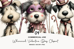 Whimsical Valentine Dog Clipart Product Image 1