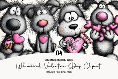 Whimsical Valentine Dog Clipart PNG Product Image 1