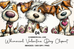 Whimsical Valentine Dog Clipart Product Image 1