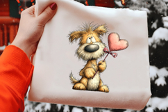 Whimsical Valentine Dog Clipart Product Image 2