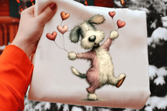 Whimsical Valentine Dog Clipart Product Image 2