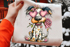 Whimsical Valentine Dog Clipart Product Image 2