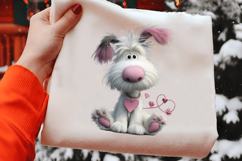 Whimsical Valentine Dog Clipart Product Image 2