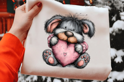 Whimsical Valentine Dog Clipart Product Image 2