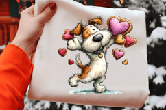 Whimsical Valentine Dog Clipart Product Image 2