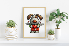 Whimsical Valentine Dog Clipart Product Image 2