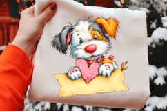 Whimsical Valentine Dog Clipart Product Image 2