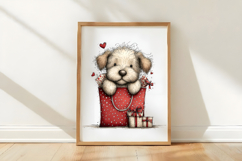 Whimsical Valentine Dog Clipart Product Image 3
