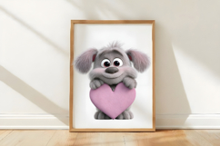 Whimsical Valentine Dog Clipart Product Image 3