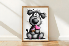 Whimsical Valentine Dog Clipart PNG Product Image 3