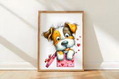 Whimsical Valentine Dog Clipart Product Image 3