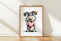Whimsical Valentine Dog Clipart Product Image 3