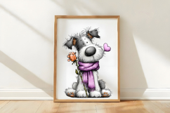 Whimsical Valentine Dog Clipart Product Image 3