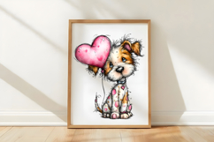 Whimsical Valentine Dog Clipart Product Image 3