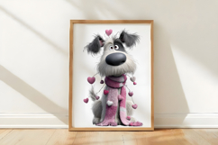 Whimsical Valentine Dog Clipart Product Image 3