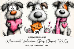 Whimsical Valentine Dog Clipart PNG Product Image 1