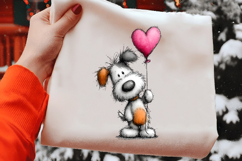 Whimsical Valentine Dog Clipart PNG Product Image 2