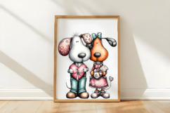 Whimsical Valentine Dog Clipart PNG Product Image 3