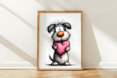 Whimsical Valentine Dog Clipart PNG Product Image 3