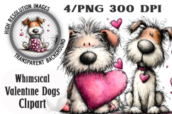 Whimsical Valentine Dogs Clipart Product Image 1