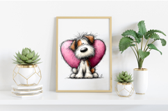 Whimsical Valentine Dogs Clipart Product Image 2