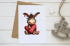 whimsical valentine donkey clipart Product Image 2