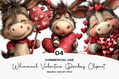 whimsical valentine donkey clipart Product Image 1