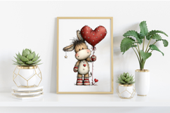 Whimsical Valentine Donkey Clipart Product Image 2